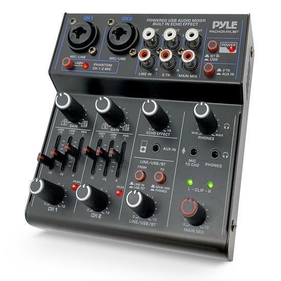 Pyle Professional Wireless DJ Audio – 4 Channel Bluetooth Controller Sound Mixer