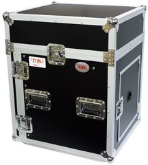 Pro X T-12MRSS 12U x 10U Slant Combo DJ / Mixer Rack Case + Sliding Laptop Shelf