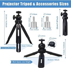 Mini Projector Stand, Tripod Mount Compatible Black