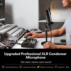 Podcast Equipment Bundle with Audio Interface and XLR Condenser Microphone, M…
