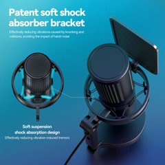 USB Condenser Microphone Stream Record Podcast Cardioid Pickup Adjustable Stand