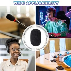 10 Pcs Mini Foam Microphone Windscreen High Density Mic Cover 24x30mm Black