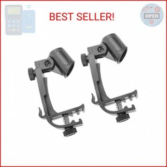 Adjustable Drum Rim Mic Clips – Microphone Mount Clamp (Pack of 2)