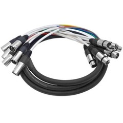 Seismic Audio 6 Channel 10 Foot XLR to XLR Colored Multi-Patch Snake Cable