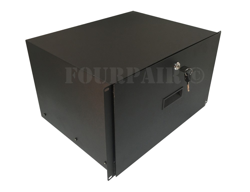 6 Space 6U Rack Mount 19″ Drawer Locking DJ Rack Gear Audio Road Case IT Network