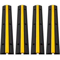 VEVOR 1-Channel Rubber Cable Protector Ramps 22046 lbs. Loading Cable (4-Pieces)