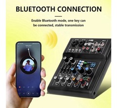 NG-3 4 Channel DJ Audio Mixer, 48v Phantom, 99 Effects, USB, Bluetooth MP3