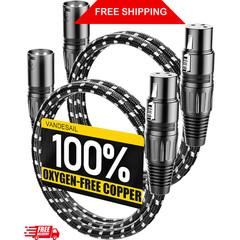 XLR Cables, 3Ft 2 Pack Microphone Cable, XLR Male to Female Balanced Microphone
