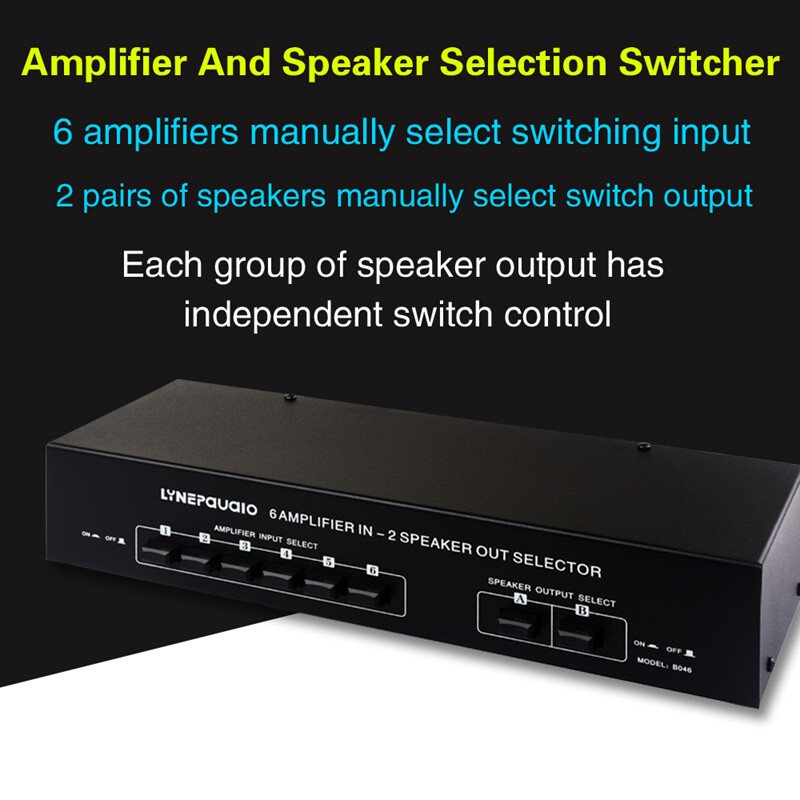 B046 Passive Amplifier Speaker Selector 6IN 2OUT Selector Lossless Sound Quality