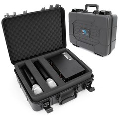 Casematix Hard Microphone Case fits Shure & Sennheiser Wireless Mic Systems