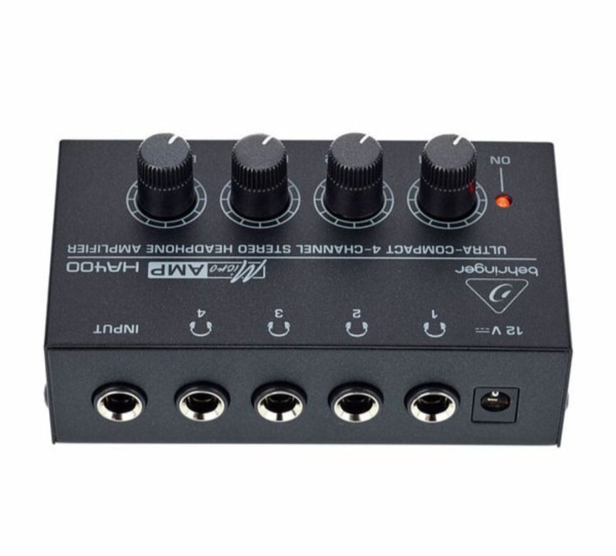 Behringer MICROAMP HA400 Ultra-Compact 4 Channel Stereo Headphone Amplifier FS