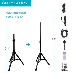 PRORECK Dance 15 Loudspeaker 2000W Portable Trolley DJ Stage Gig Wireless Mic
