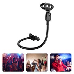 Black Microphone Stand Adjustable Microphone Holder w/ Desk Clamp for recording