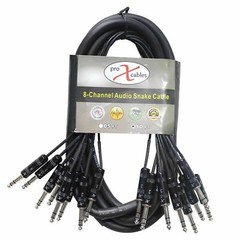 Audio Snake Cable 8 Channel 1/4″ TRS Male to 1/4″ TRS Male – 10ft