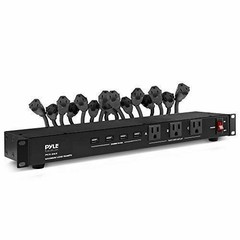Pyle Rack Mount Power Conditioner Strip Supply USB Charging Port PCO865
