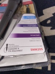Singing Machine SMM205 Dynamic wired karaoke microphone plus adapter sealed