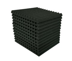 12 pks 12x12x1″ Wedge Acoustic Foam Soundproof Wall Record Studio Panel Tile Blk