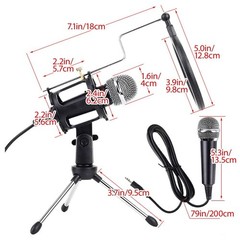 USB Microphone Mini Condenser 3.5mm Plug for PC & Mobile – High Sensitivity 58dB