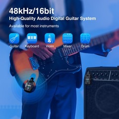 LEKATO 5.8G 2.4G Wireless Guitar Transmitter Receiver for Guitar Bass Keyboard