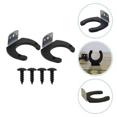 2Pcs Durable Microphone Hanger Hooks Black Silicone Iron for Mic Storage
