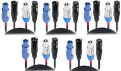 5x ProX XC-PWC14-XLR03 3FT Dual 14AWG Powerkon to XLR Link Jumper Cable