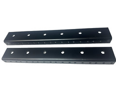 2 (One Pair) 2U / 2 SPACE Rack Rails 3.5″ Lg Tapped 10/32″ for Amplifier Rack