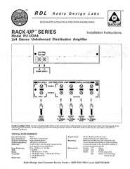 RDL RU-UDA4 Stereo Audio Distribution 4 Output Unbalanced Line Level Amplifier