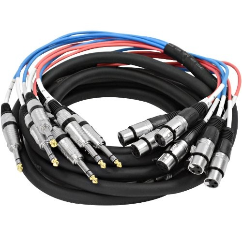 Seismic Audio – SAXT-8x15F – 8 Channel 15′ XLR 15 Foot – 8 Channel, black