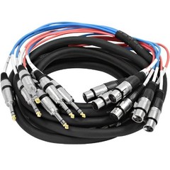 Seismic Audio – SAXT-8x15F – 8 Channel 15′ XLR 15 Foot – 8 Channel, black
