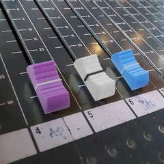 12Pcs Reusable Flat Push Knobs Plastic Mixer Fader Caps Assorted Colors