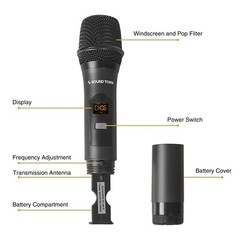 Sound Town Wireless Karaoke Mixer System with 2 Metal Handheld Mics SWM16-2MEGA