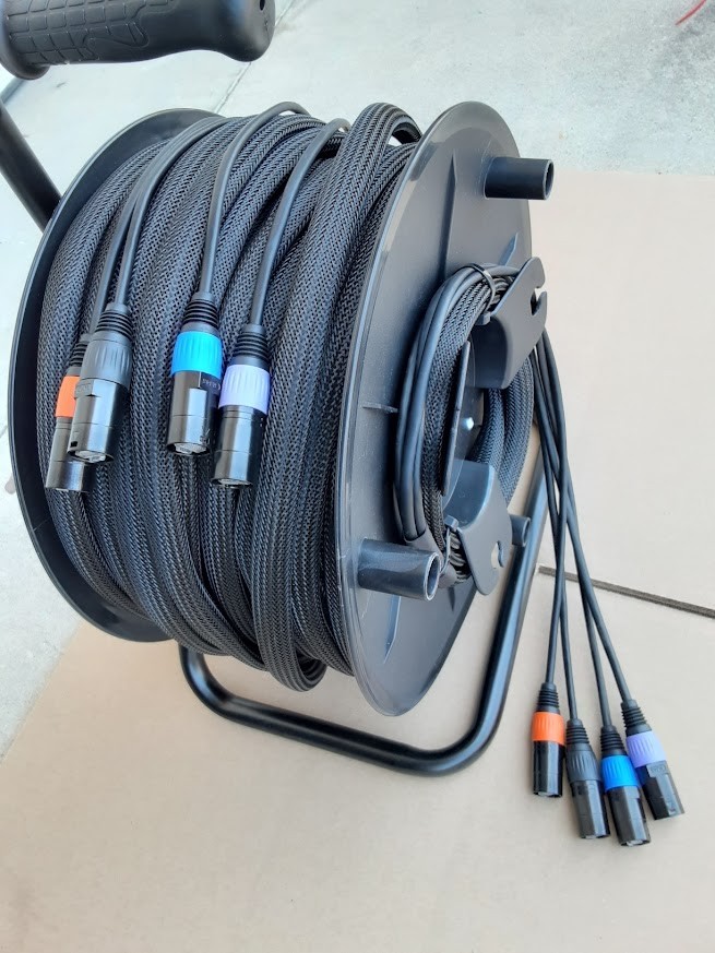 150FT 4 Channel CAT-5e Snake Tactical Shielded w/Neutrik Ethercon Digitalon Reel