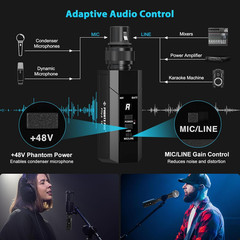 Phenyx Pro Plug-on XLR Wireless Transmitter Receiver System, Wired-to-Wireless M