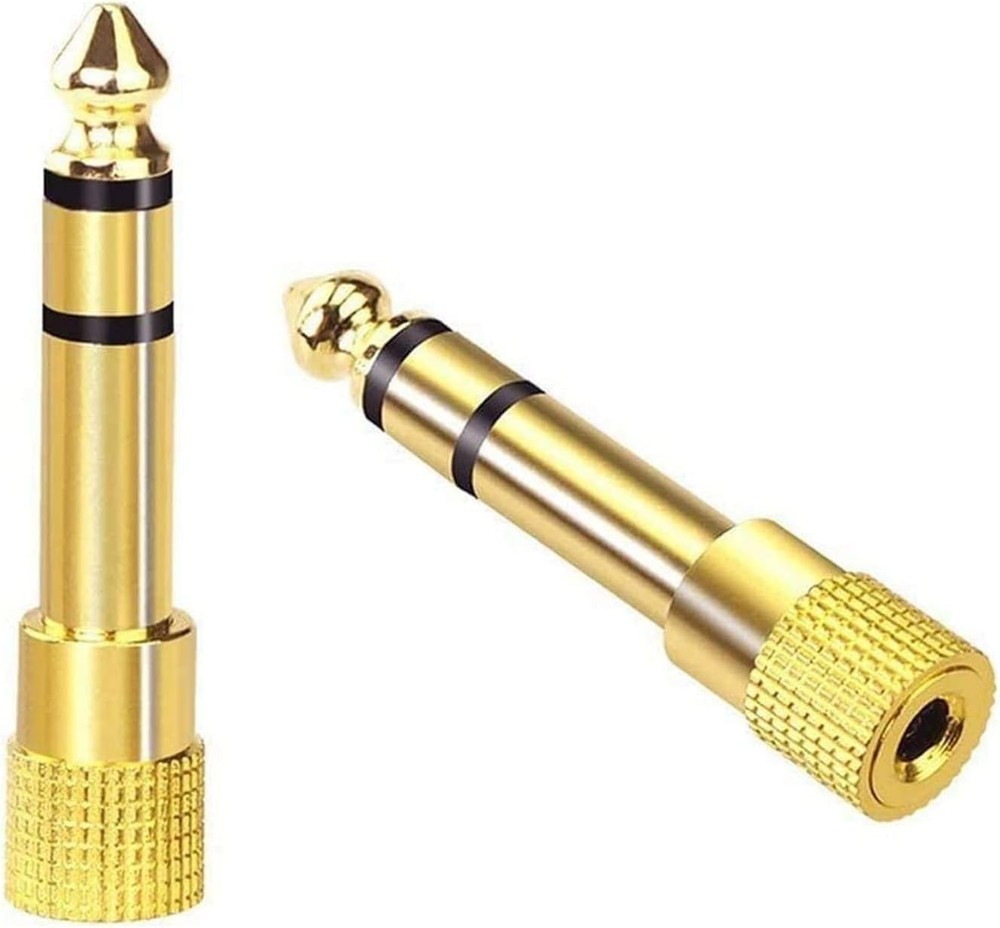 VCE 6.35mm (1/4 inch) Male to 3.5mm (1/8 inch) Female Stereo Audio Jack – 2 Pack