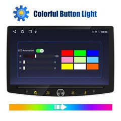 10″ Single DIN Android 15 BT Car Stereo Radio Carplay GPS Rotatable Screen 4+64G
