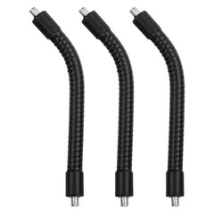 6″ Gooseneck 3Pcs 1/4″-20 Male to Male Thread Flexible Tube Black