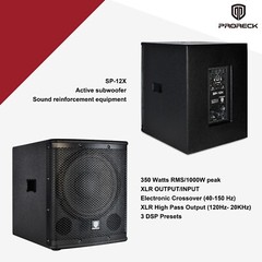 proreck SP-12X Active Subwoofer Powered DJ System 12 inch 1000W Wired DJ Sub
