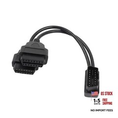 Right Angle OBD2 Splitter, Universal 16 Pin OBDII Extension Y Cable Black