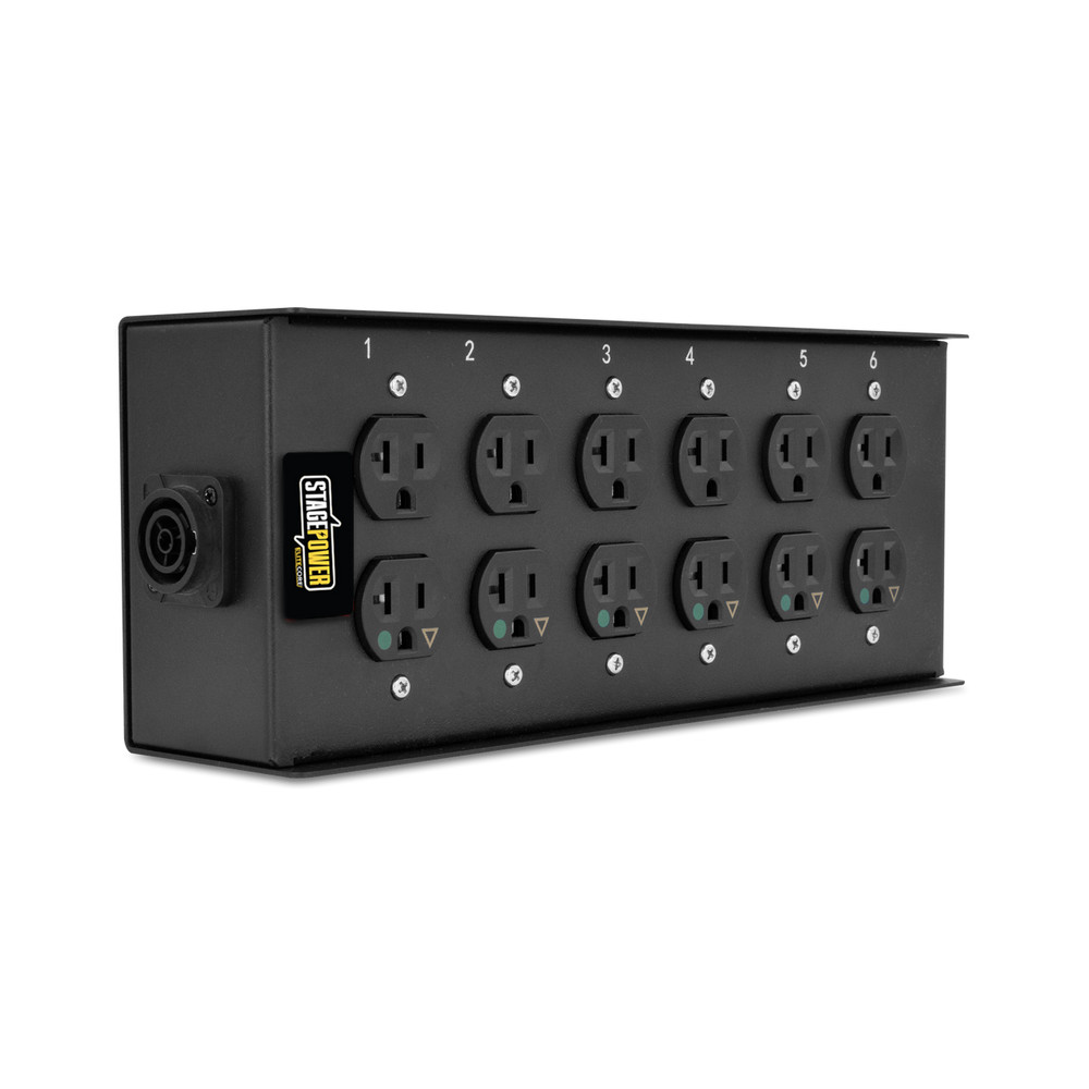 Stage Multi-Outlet Power Distribution 12 Edison Female – True1 Pass Thru