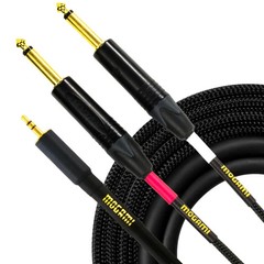 Mogami Gold 3.5 2 TS 20 Accessory Cable – 3.5mm TRS Male to Dual 1/4″ TS Male