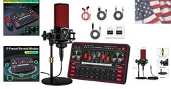 Podcast Microphone Bundle with Live Sound Board Audio Mixer, Podcast Equipmen…