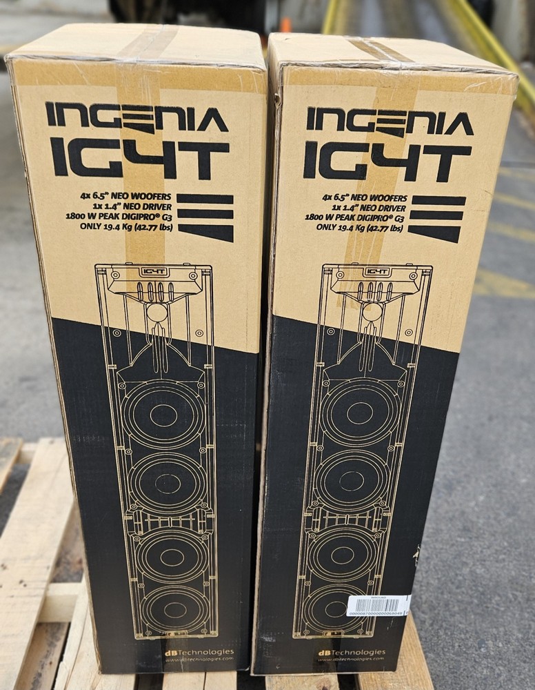 2X dB Technologies INGENIA IG4T 2-Way Pro Powered Speaker 900W RMS Amplified