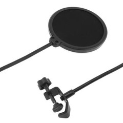 Microphone Pop Filter Dual Layered Mic Shield With Flexible 360° Gooseneck Clip