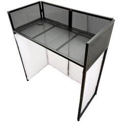 Portable Vertical Stand DJ Event Facade DJ Booth White Scrim Steel Alloy Frame