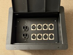 Elite Core Recessed Audio Stage Floor Box w/8 Female XLR Connectors & AC Outlet