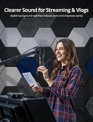 Hexagon Acoustic Wall Panels Self-Adhesive, 18 Pack Sound 18 Pack, White