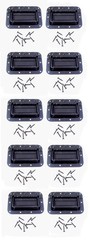 (10 PACK) PENN ELCOM H7154K Spring Loaded BLACK Recessed Case Handle w/Screws