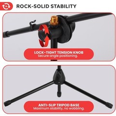Universal Adjustable Tripod Microphone Stand – Pair of Heavy Duty Lightweight