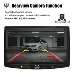 10″ Single DIN Android 15 BT Car Stereo Radio Carplay GPS Rotatable Screen 4+64G