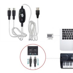 USB IN-OUT MIDI Interface Cable Converter to PC Music Keyboard Adapter Cord5K82